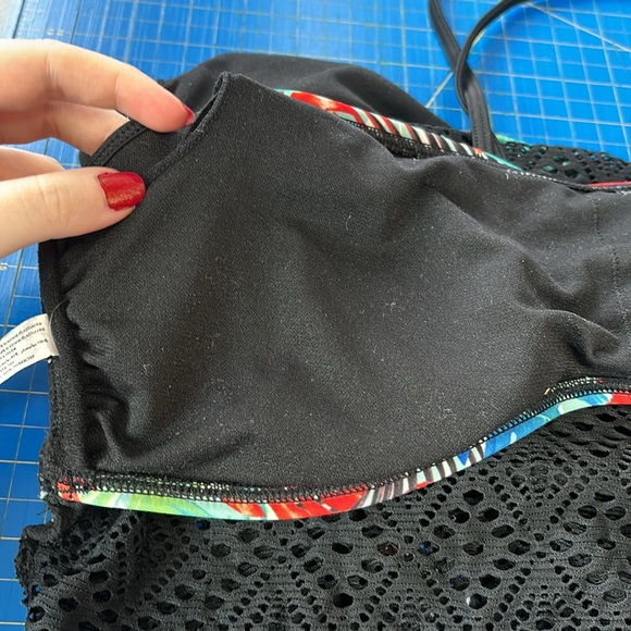 Mesh One Piece Aqua Rose Swimsuit - Picture 7 of 10